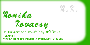 monika kovacsy business card